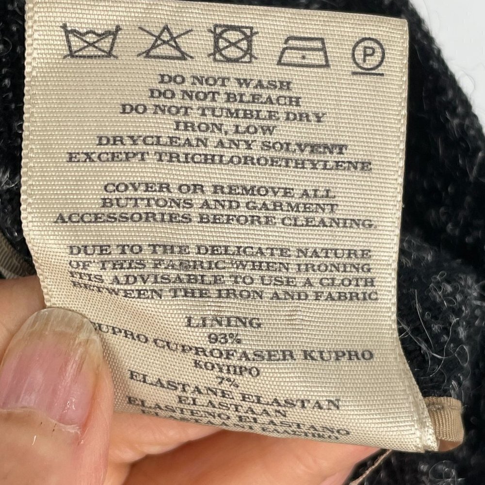 Burberry London Grey Diamond Tweed Sequined Wool/Mohair Blend Skirt UK10/US8 - Picture 9 of 10